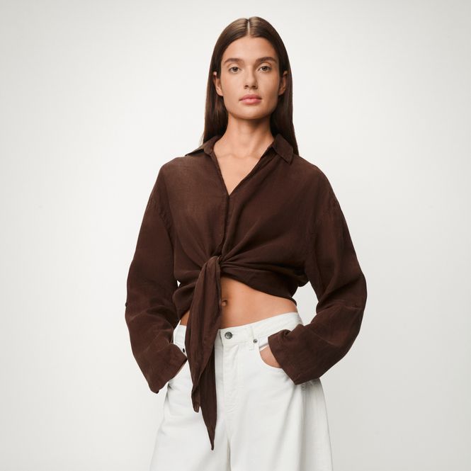 Hovedbilde Pia Linen Shirt Chocolate Martini