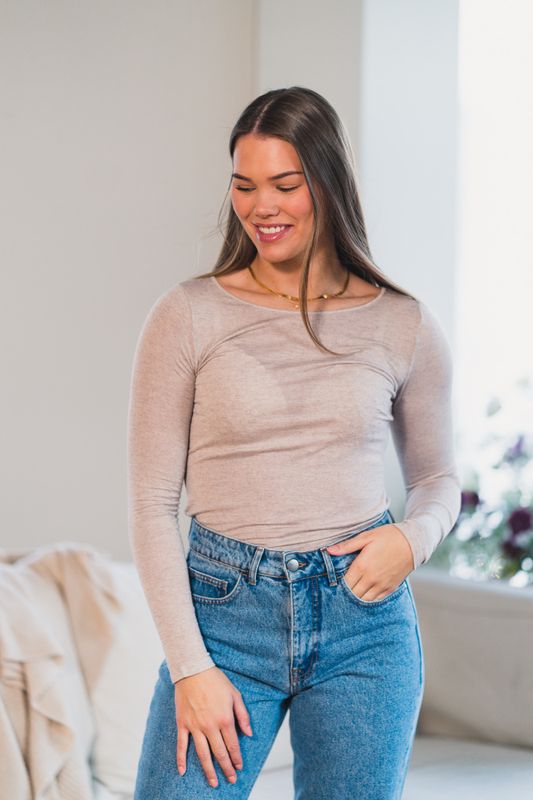 Perfect Line Cashmere Longsleeve Beige  