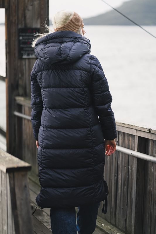 Panda Hooded Down Coat Blue Navy 