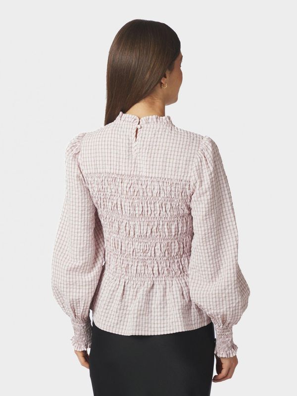 Possa Mini Check Blouse Light Pink 