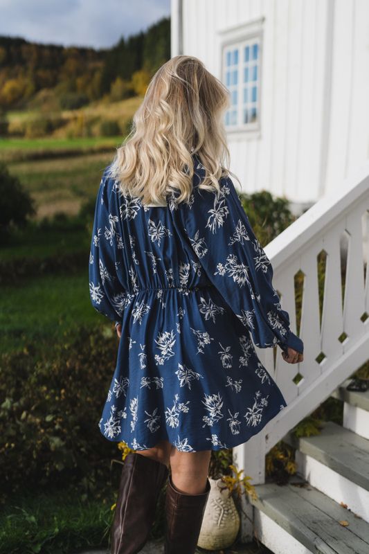 Andena Amabella Shirt Dress Vintage Indigo Flower 