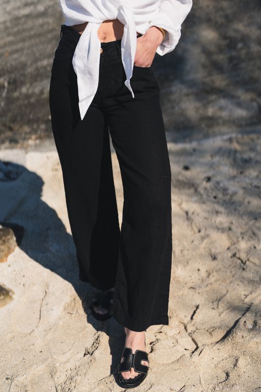 Culotte Linen Colour Black 