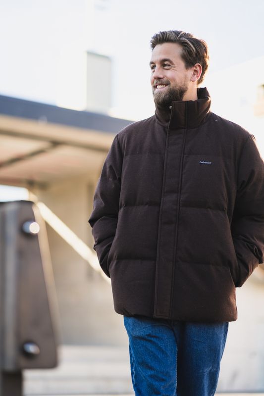 M Tech Wool Down Jacket Dark Brown 