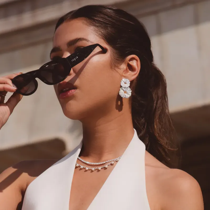 Vassia Earrings Rhodium 