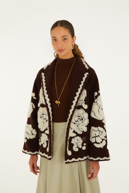 Flowers Brown Coat Brown 