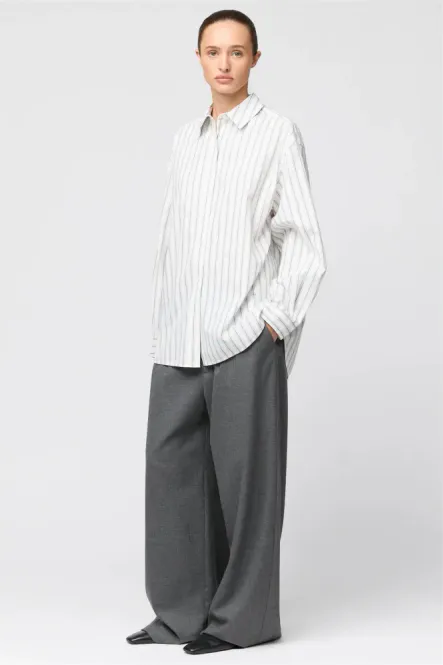 Hovedbilde Poplin Workwear Shirt White/Black/Grey Pinstripe 