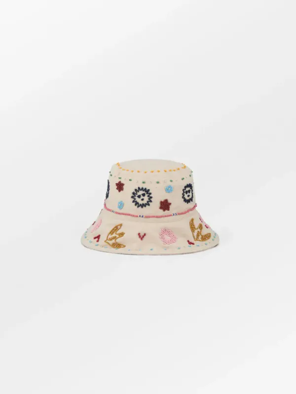Beaded Bucket Hat Birch White 