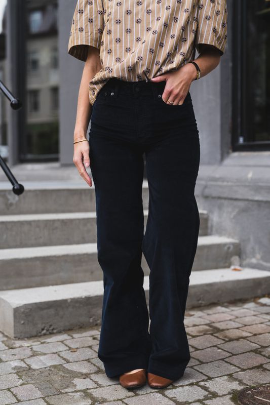 Palazzo Mistral Shiny Cord Navy 