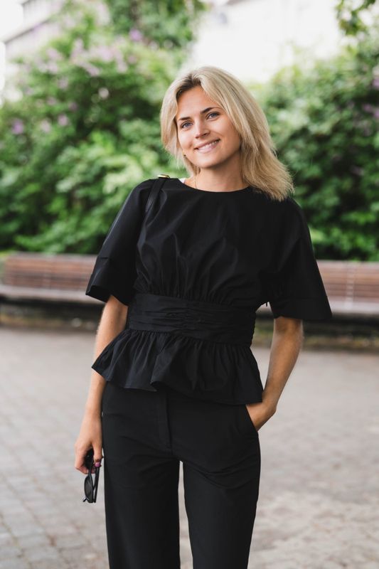 Annegret Poplin Blouse Black 