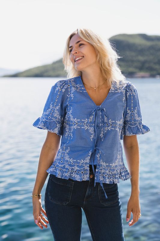 Ellie SS Tie Top Marina W. Star White 