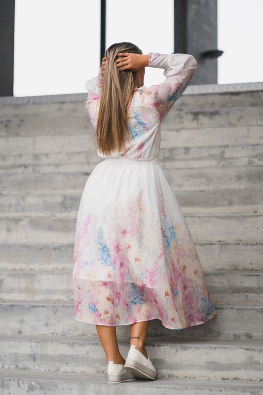 Florence LS Long Dress Pristine Florence Aop 