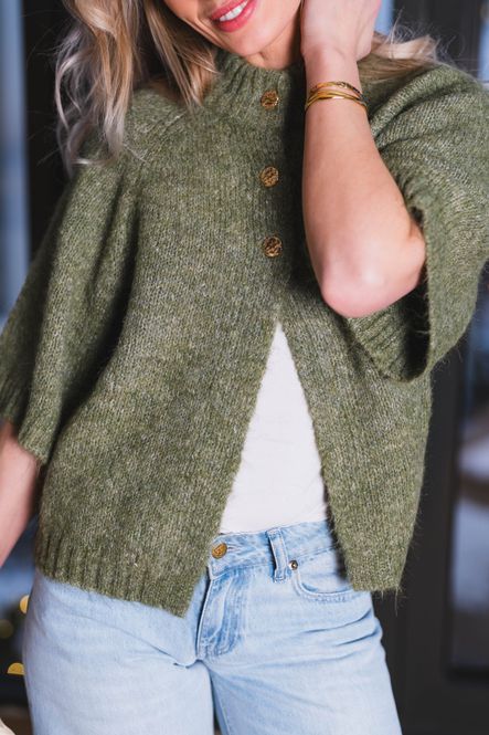 Hovedbilde Benuta Fluffy Knit Cardigan Dusty Green 