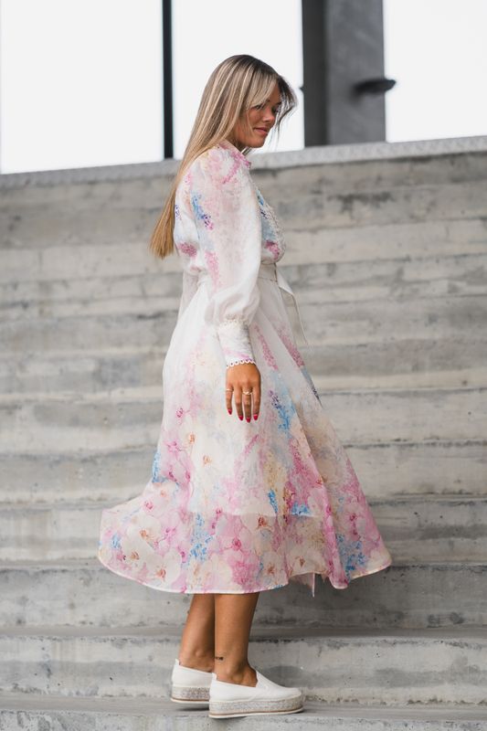 Florence LS Long Dress Pristine Florence Aop 