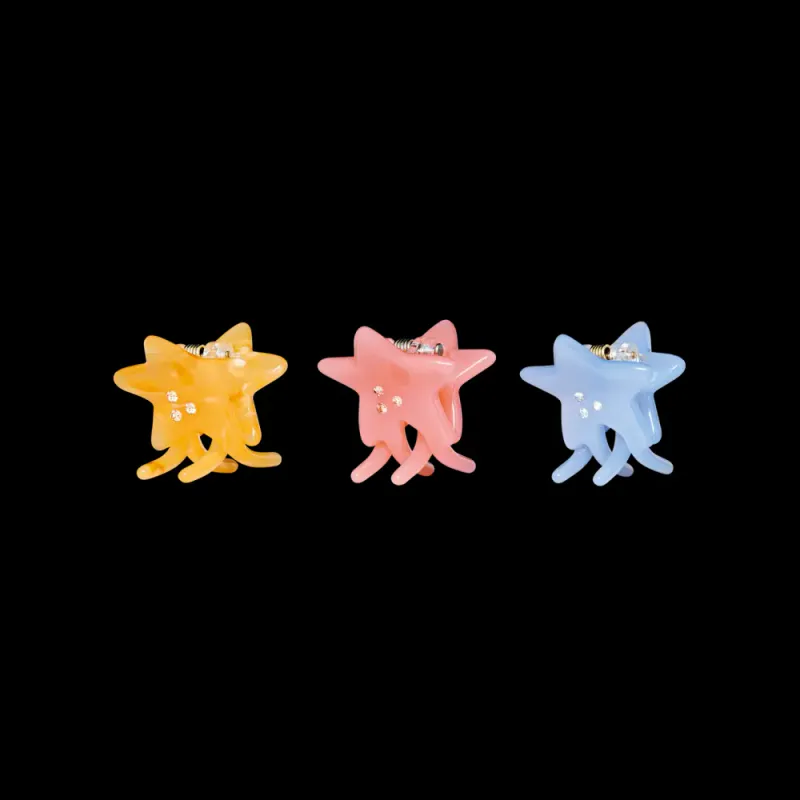 Mini Stars Hair Claw 3 Pk Golden Hour