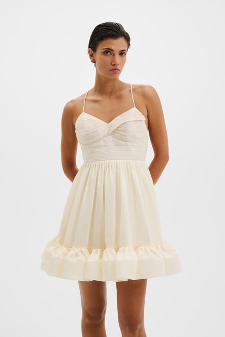 Hovedbilde Hera Tie-Back Ruffled Mini Dress Pearl 