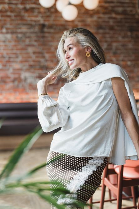Hovedbilde Idun Cape LS Blouse Offwhite 