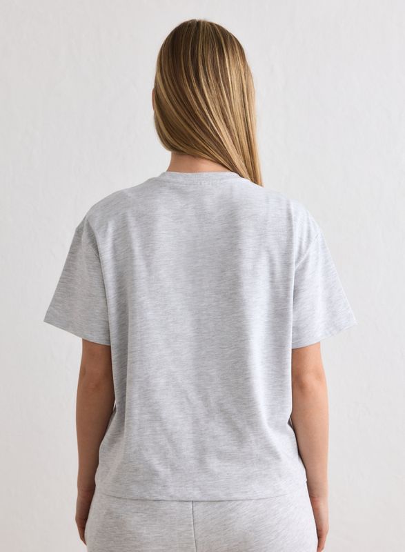 Varsity Boxy T-Shirt Light Grey Melange 