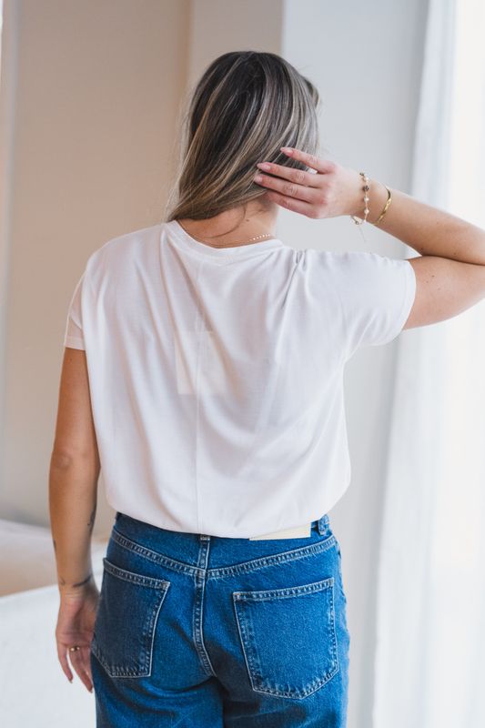 Fenya Modal V Neck Tee Bright White 