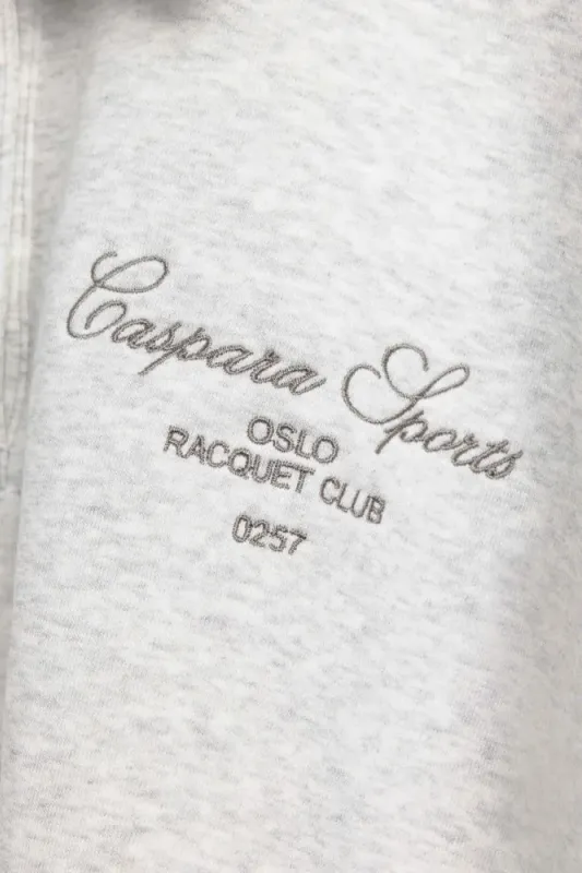 W. Racquet Club Rugby Shirt Grey Melange W. Dark Olive 