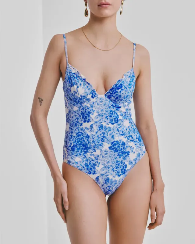 Balconette Swimsuit Azure Meadow