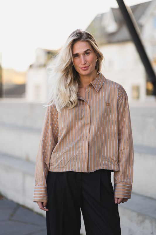 Lume Shirt Cognac Stripe 