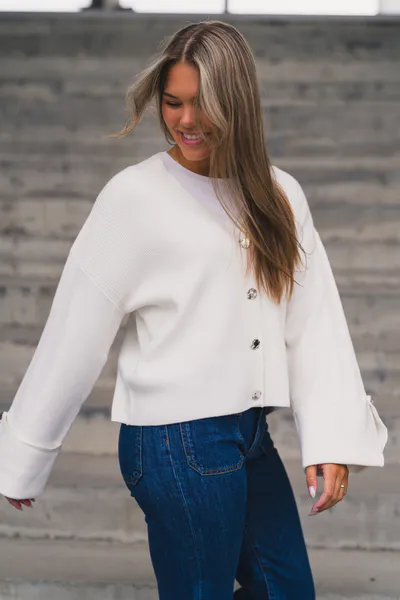 Hovedbilde Atari Rib Cardigan Offwhite 