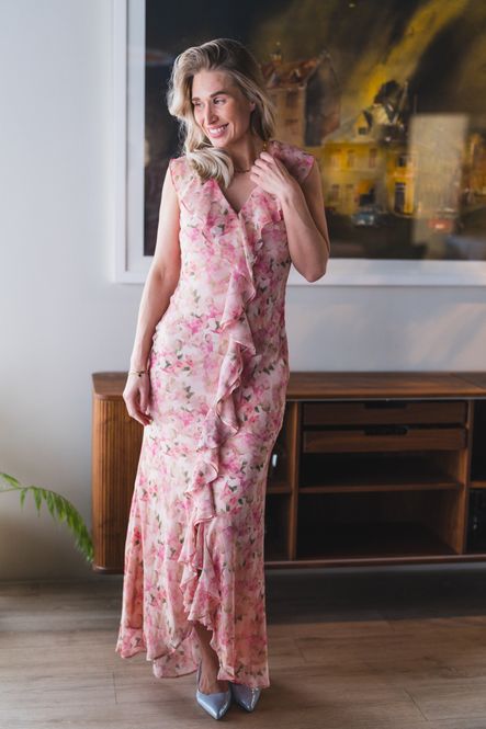 Hovedbilde Zella Chiffon Print Dress Dusty Pink 