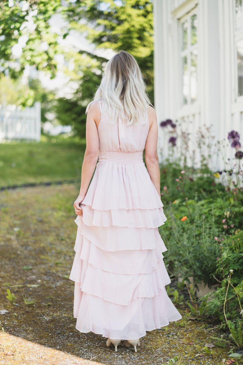 Marli Solid Chiffon Dress Rose 