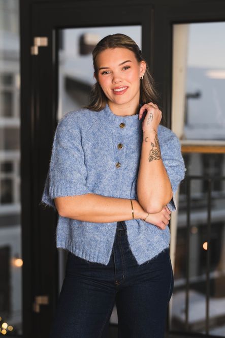 Hovedbilde Benuta Fluffy Knit Cardigan Dusty Blue 