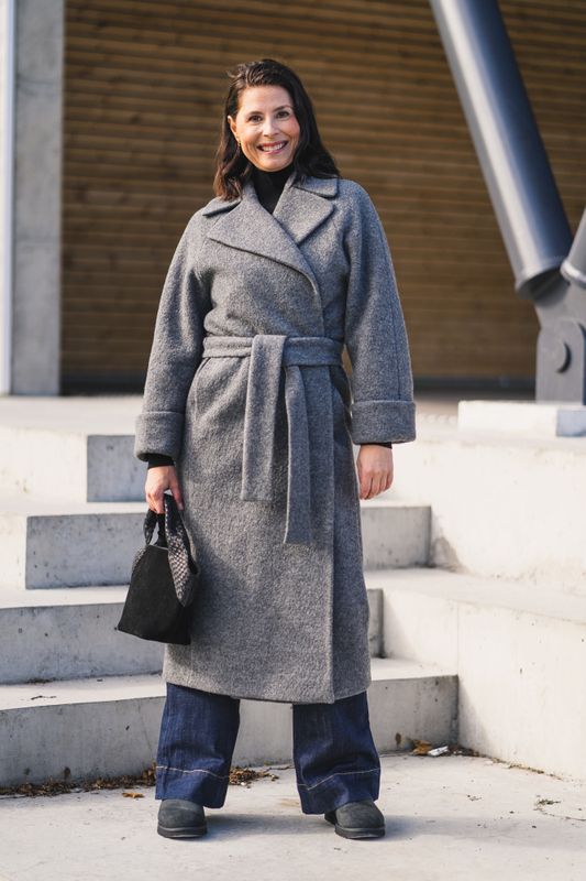 Wool Coat Long Grey 