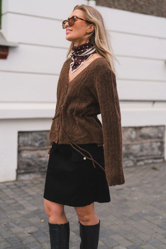 Mellis LS Alpaca Blend Knit Cardigan Carafe Melange 