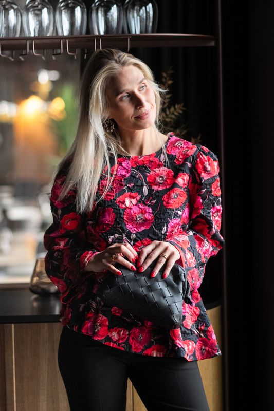 Poppina LS Top Black Poppina Aop 