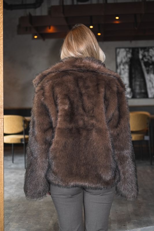 Stephanie Faux Fur Long Frakke - Brown