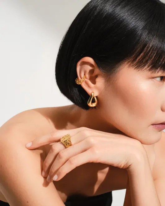 Hovedbilde Twist Hoops Gold 
