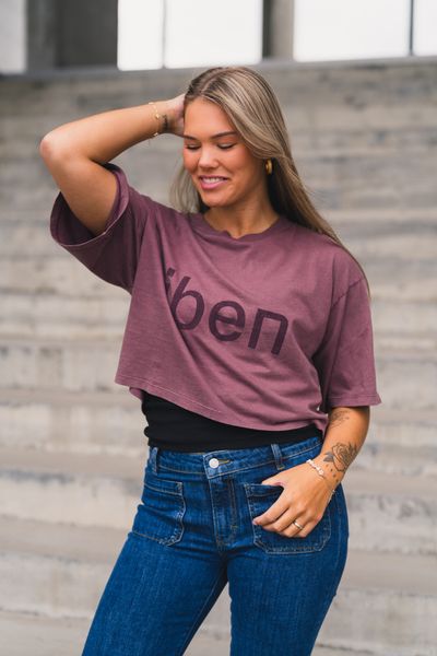 Hovedbilde Rocky Cropped Tee Washed Burgundy 