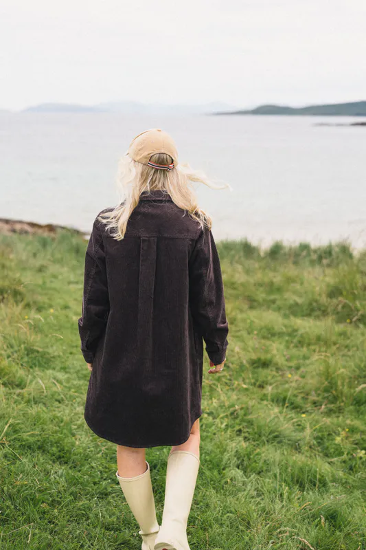 Ella Short Shirt Dress Black Coffee 