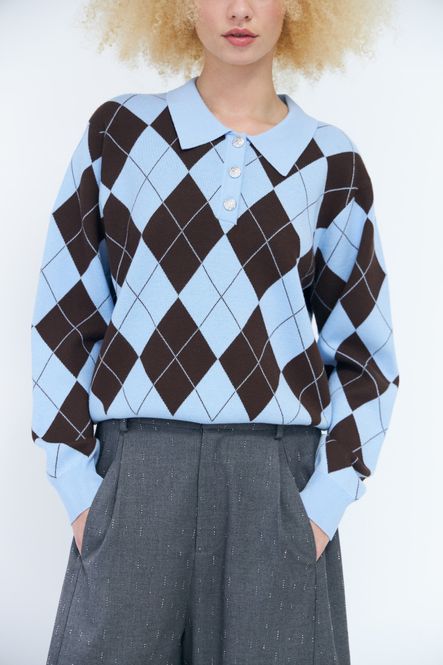 Hovedbilde Lovemycras Pullover Blue Brown Checks