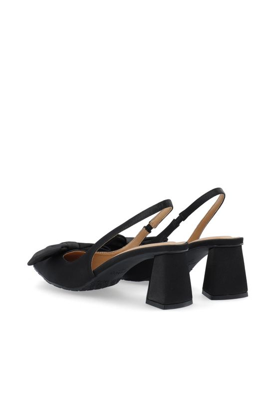Maralyn Slingback Bow Satin Black 