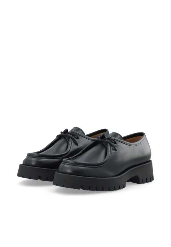 Leo Moc Toe Shoe Smooth Leather Black 