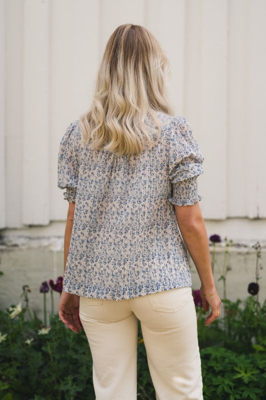 Diana Misty Floral Blouse Blue 