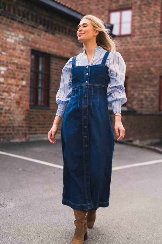 Tyler Denim Long Dress Denim Blue 