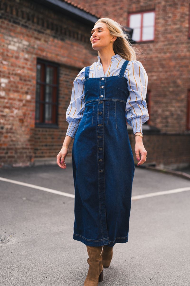 Tyler Denim Long Dress Denim Blue 