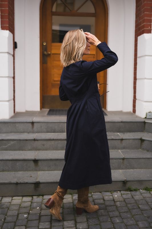 Sanna Shirt Long Dress Navy 