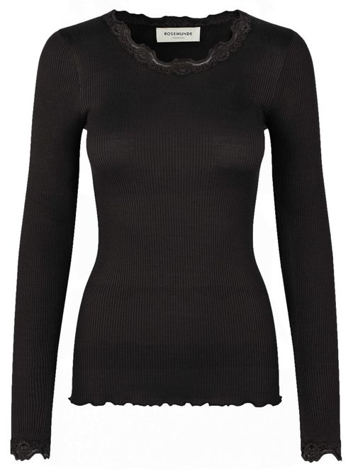 Hovedbilde Babette Silk LS Lace T-Shirt Black 