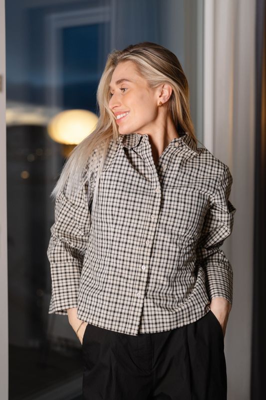 Rosa Checked Shirt Beige 