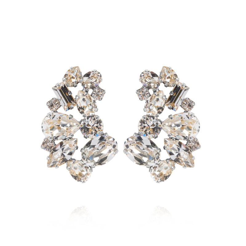 Isolina Earrings Rhodium Crystal 