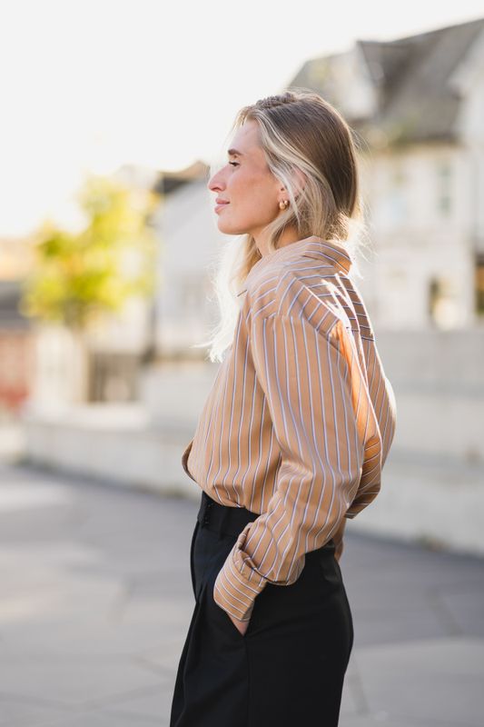 Lume Shirt Cognac Stripe 