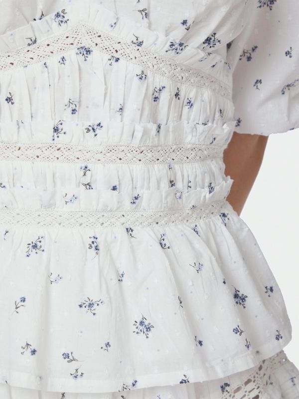 Sapura Flower Dobby Blouse Blue Flower 