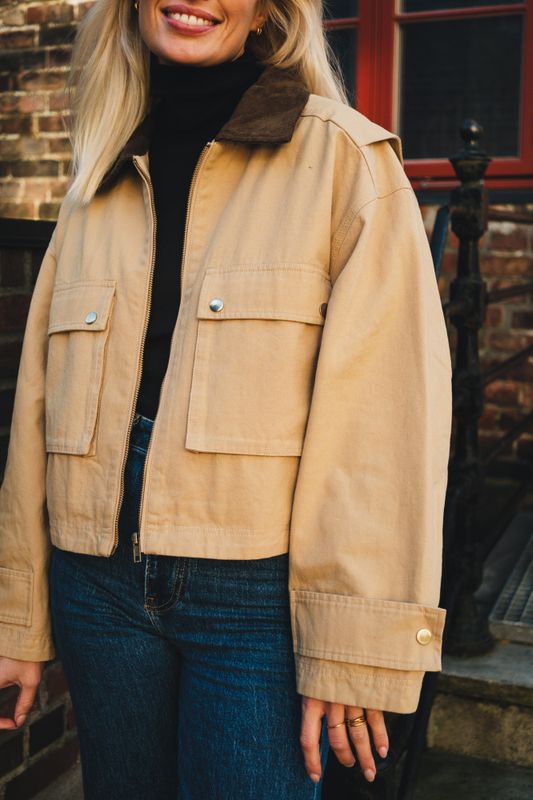 Rivera Canvas Boxy Jacket Sand 