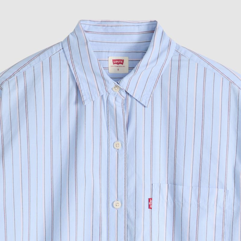 Harlie Boyfriend Shirt Amari Stripe Chambray Blue